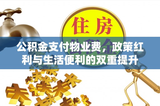 梨树公积金支付物业费，政策红利与生活便利的双重提升
