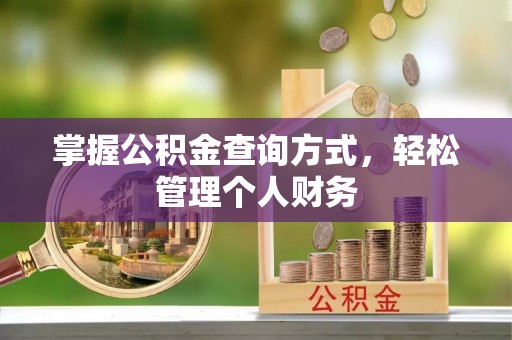 梨树掌握公积金查询方式，轻松管理个人财务