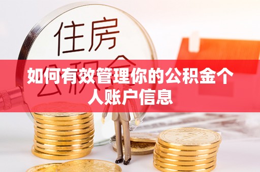 梨树如何有效管理你的公积金个人账户信息